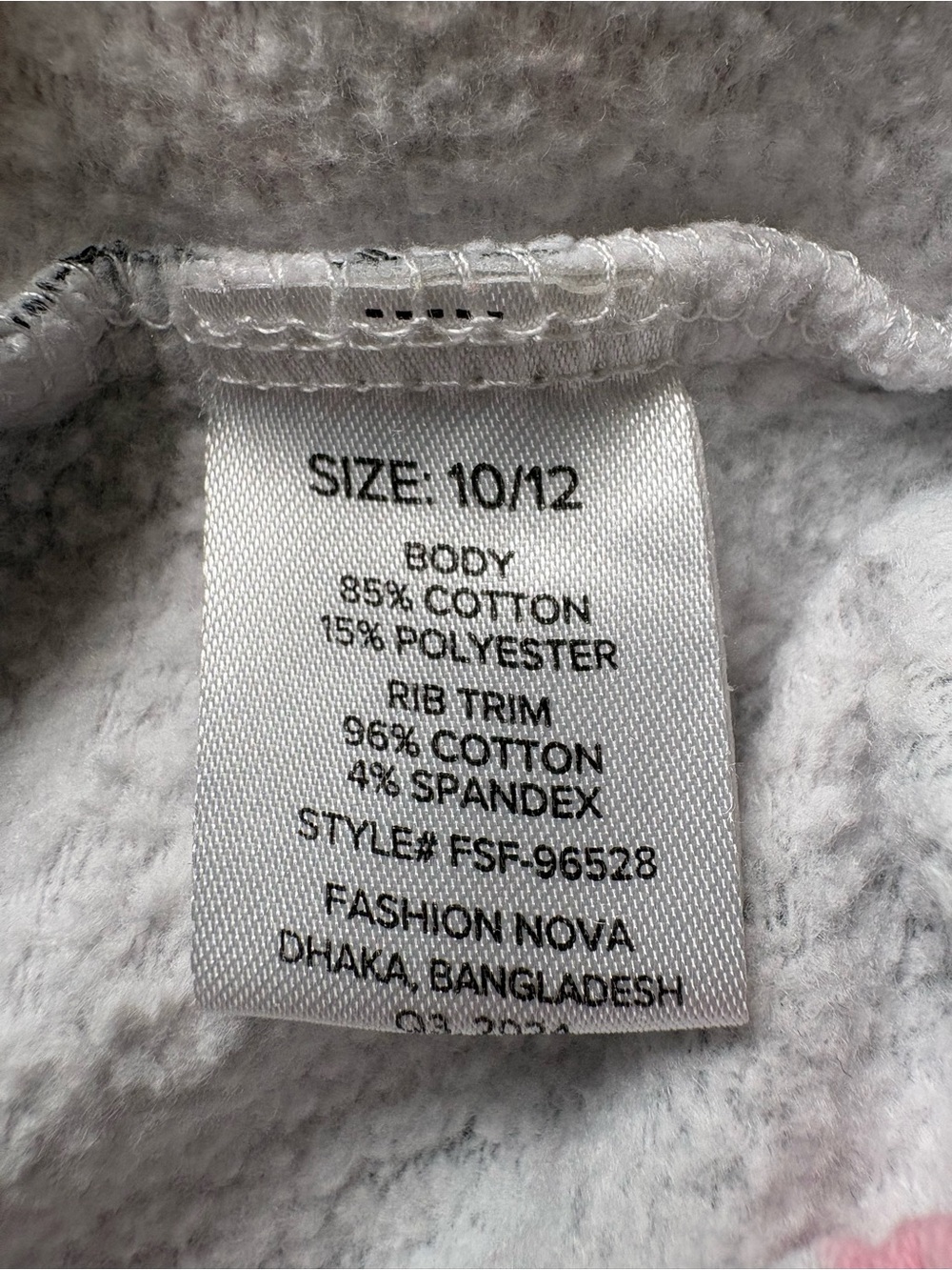 Fashion Nova Kids 2-Piece Cropped Hoodie Jogger Set Girls 10/12 - Picture 5 of 6